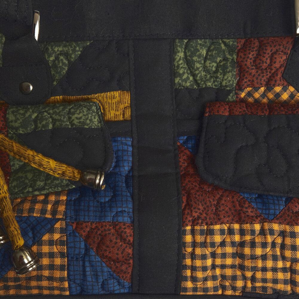 Donna Sharp Patchwork Quilted Handbag Black Multi OS Folk Tapestry - Picture 5 of 10
